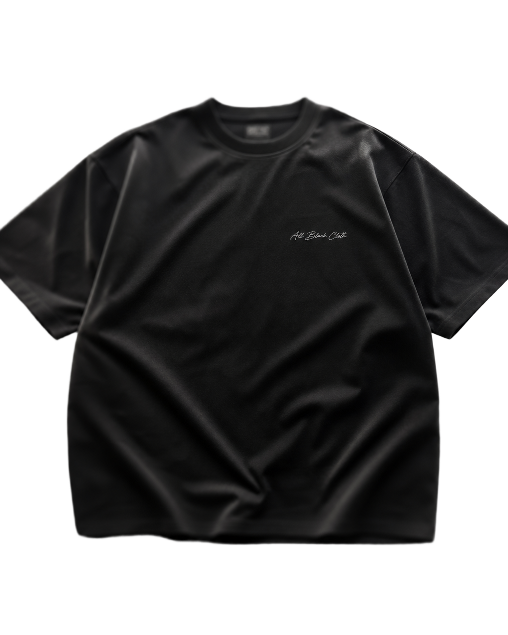 Jet black All Black Cloth organic cotton t-shirt with woven signature label